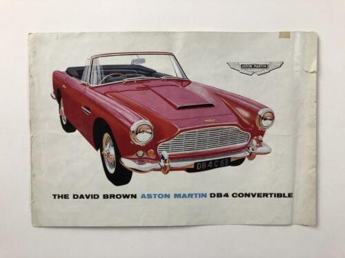 ASTON MARTIN: A 1963 Aston Martin DB4 Convertible sales brochure