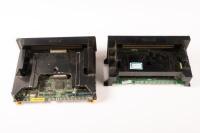 Two Neo-Geo single slot main boards, labelled 'tested ok 2023' [Location: Dingley Village]