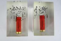BOOKENDS: A pair of decorative 'discharged shotgun' book ends - 2