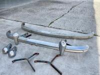 AUSTIN: A front bumper and rear bumper with overriders, believed to suit Austin A50 or A70, suited for parts or restoration. [Location: Sydney] - 2