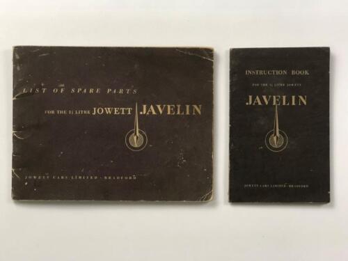 JOWETT JAVELIN: Two Jowett Javelin publications. Instruction Book & List of Spare Parts