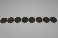 PORSCHE: Eight Porsche medallions depicting various Porsche racing and road cars including the 936, 959, 928,944.