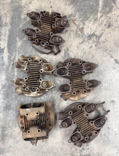 TRIUMPH: A group of five Triumph cylinder heads thought to possibly suit a 3T & 5T, pre unit 500cc & 500cc Speed Twin models