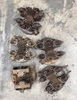 TRIUMPH: A group of five Triumph cylinder heads thought to possibly suit a 3T & 5T, pre unit 500cc & 500cc Speed Twin models