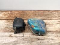 TRIUMPH: Two Triumph oil tanks, one pre unit rigid, and one dry frame unit 650