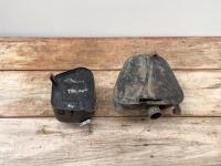 TRIUMPH: Two Triumph oil tanks, one pre unit rigid, and one dry frame unit 650 - 2
