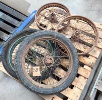 SIDECAR WHEELS: A group of four sidecar wheels