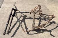 BSA: A 1939-1945 BSA WM20 single frame with front forks, solo seat frame and handle bars