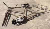 EXCELSIOR: A British, post war Excelsior moped frame with motor and front girder forks