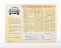 VAUXHALL: A circa 1960 Vauxhall Victor Series II four page, double sided fold out poster style sales brochure - 3
