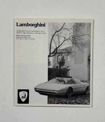 LAMBORGHINI: A 1970's Berlinetta Italia Ltd., (Concessionaires) fold-out black and white sales brochure. Lamborghini Bravo pictures and model information