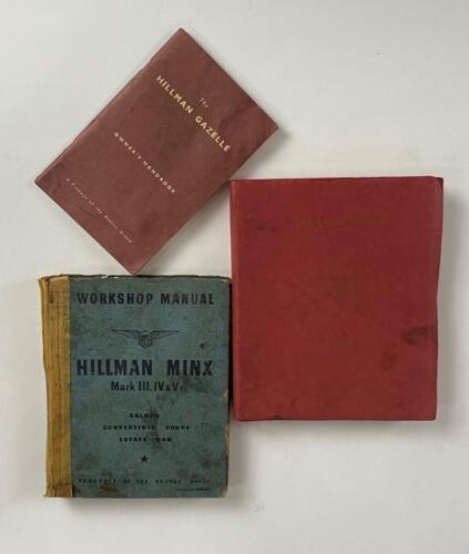 HILLMAN: Three Hillman items. Workshop manuals and Owner's Handbook