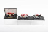 IXO MODELS: Three 1:24 scale IXO motorcycle models in perspex cases