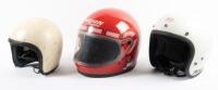 HELMETS: Three motorcycle helmets