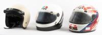 HELMETS: Three motorcycle helmets