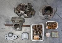 NORTON: A group of Vintage Norton 1930s - 1940s single cylinder OHC cast iron engine parts (Additional Photos & Information Added)