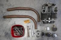 TRIUMPH: A Triumph 1944 aircraft generator and engine parts to assemble a Grand Prix replica