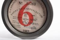 REGISTRATION HOLDER: A circa 1980s metal registration ID holder with a 1983 South African 'Natal' matchless rego - 2