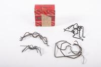 LUCAS: A group of Lucas headlight parts, includes various headlight 'W' clips and wire springs