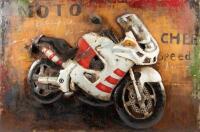 SIGN: A modern 3D&nbsp;metal construction artwork depicting a modern road bike, measures 80cm high, 120cm wide