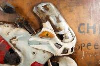 SIGN: A modern 3D&nbsp;metal construction artwork depicting a modern road bike, measures 80cm high, 120cm wide - 3