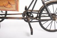 RICKSHAW: A modern metal novelty tabletop rickshaw&nbsp;vegetable cart model, 27cm high, 60cm long - 2