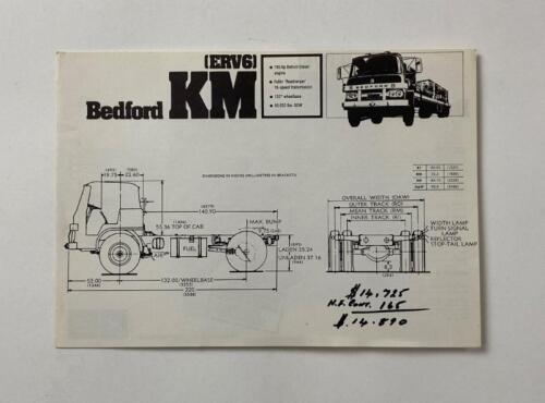 BEDFORD: A double-sided, single page Bedford KM (ERV6) black and white truck sales brochure