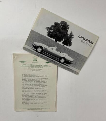 ASTON MARTIN: Two Aston Martin publications. Aston Martin Volante sales brochure