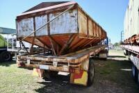 Circa 1970 29ft Single Axle Flatbed Trailer with Grain Bin.