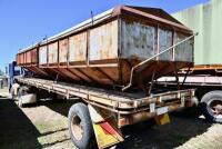 Circa 1970 29ft Single Axle Flatbed Trailer with Grain Bin. - 2