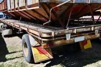 Circa 1970 29ft Single Axle Flatbed Trailer with Grain Bin. - 6