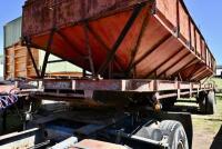 Circa 1970 29ft Single Axle Flatbed Trailer with Grain Bin. - 11