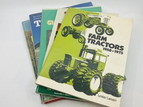 BOOKS: A collection of five books relating to tractors including 'Farm Tractors 1950-1975' by Lester Larsen, 'Talking Tractors' by The Kondinin Group, 'A Century of Classic Tractors' by Ian M Johnston, 'Classoc Farm Tractors' by Randy Leffingwell and 'Tractors' by Robert Moorhouse [Location: Sydney]