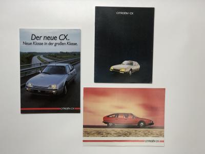 CITROEN CX: Three Citroen CX colour sales brochures