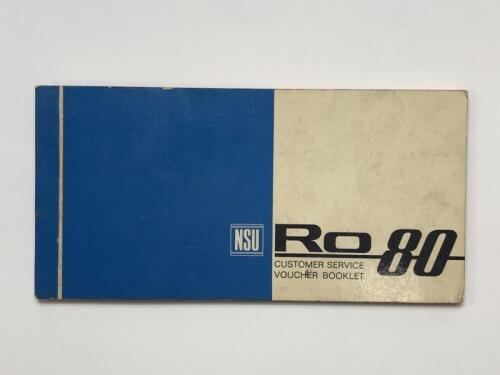 NSU: A late 1960's NSU R080 Customer Service Voucher Booklet