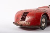 SUNBEAM: A rare large Kingsbury 1927 Sunbeam land speed record clockwork driven tin toy, 47cm long - 3