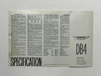 ASTON MARTIN DB4: An original Aston Martin DB4 sales brochure - 3