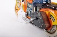 MOTORCYCLE: A c1950s USSR made wind up tin toy motorcycle with side car, 22cm long - 8