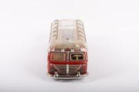 BUS: A c1950s tin plate model bus, with clear plastic roof, opening featuring opening hatch, marked 'Made in Western Germany', 30cm long - 4