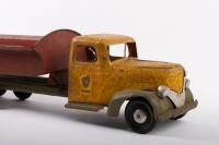 TURNER TOYS: A rare late 1920s- early 1930s large pressed steel dump truck by John C. Turner Toy Co. Ohio USA, 67cm long - 6