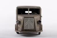 JRD TOYS: A c1950s-1960s wind up tin toy Citroen H Van by JRD (Jean Robert Delord) Toys France, with 'Antar' lubrication/oil company decals to side panels, measures 35cm long - 4
