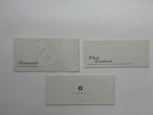 CLENET/DIAMANTE: Three Clenet & Diamante sales brochures