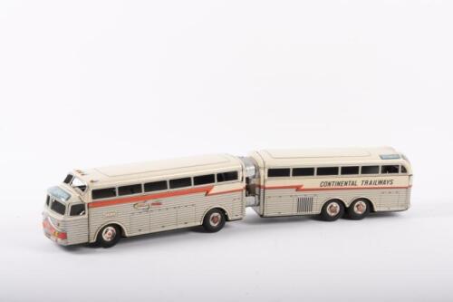8 · GOLDEN EAGLE BUS: A c1960s tin toy 'Super Golden Eagle' Continental Trailways articulated bus by Daiya Toys Japan, friction driven, 45cm long