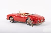 SHUCO: A late 1950s- early 1960s Shuco No.2097 Mercedes-Benz 190SL in red, wind up complete with key, made in Western Germany, 22cm long - 10