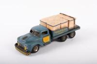 DELIVERY TRUCK: A c1960s-1970s tin toy friction drive 'Provision Delivery Truck' made in Japan, marked 'B.C', 21.5cm long - 2