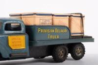 DELIVERY TRUCK: A c1960s-1970s tin toy friction drive 'Provision Delivery Truck' made in Japan, marked 'B.C', 21.5cm long - 4