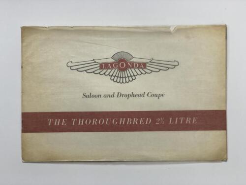 LAGONDA: An original Lagonda Saloon and Drophead Coupe 2.5 Litre sales brochure