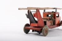 METTOY: An excellent original c1940s English&nbsp;Metoy fixed key clockwork tin plate fire engine, approximately 30cm - 11