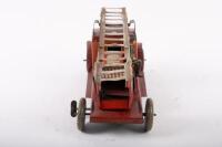 METTOY: An excellent original c1940s English&nbsp;Metoy fixed key clockwork tin plate fire engine, approximately 30cm - 13