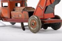 METTOY: An excellent original c1940s English&nbsp;Metoy fixed key clockwork tin plate fire engine, approximately 30cm - 14
